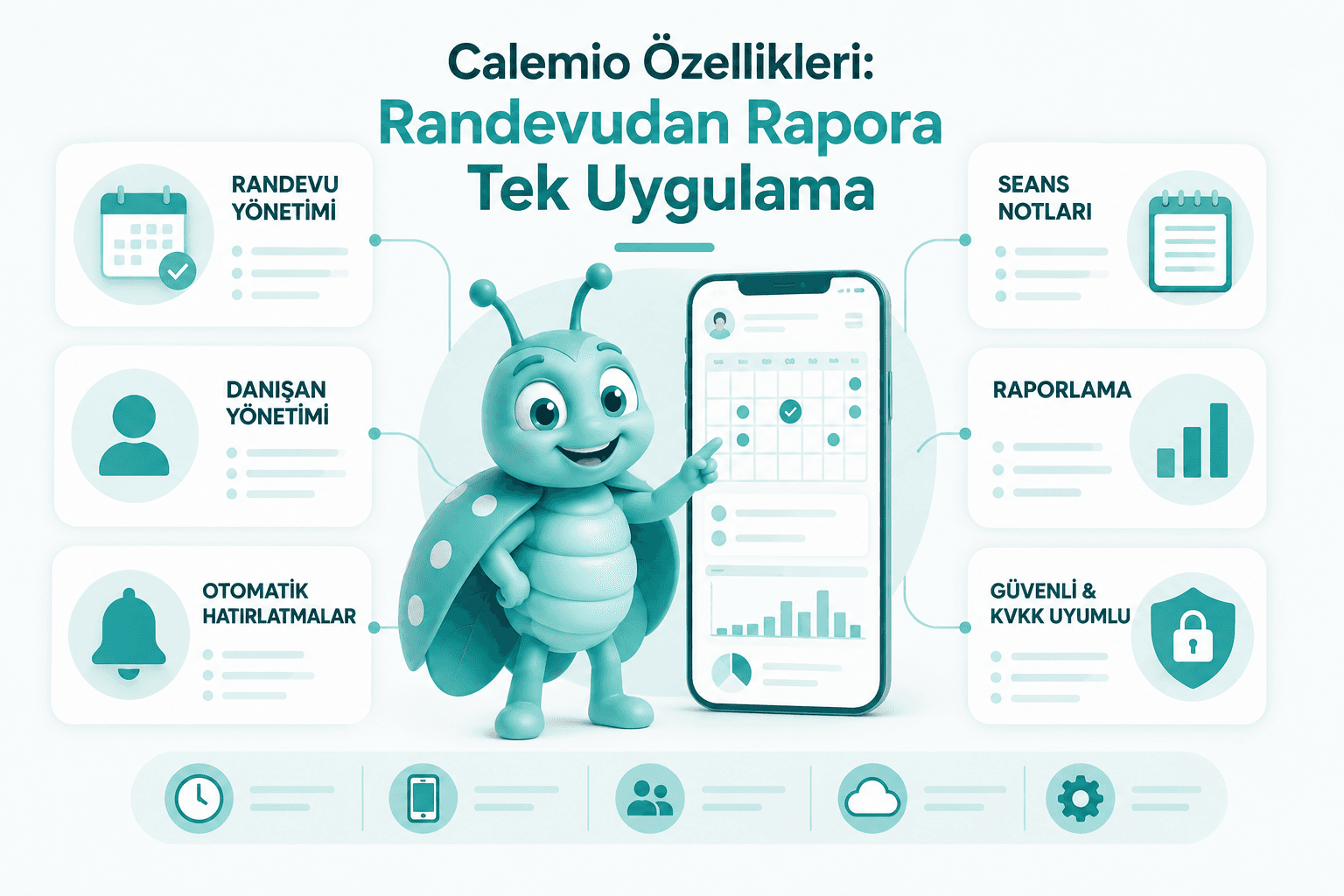 Calemio Özellikleri: Randevudan Rapora Tek Uygulama